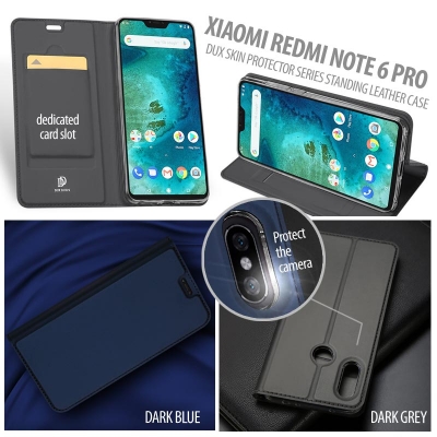 ^ Xiaomi Redmi Note 6 Pro - DUX Skin Protector Series Standing Leather Case