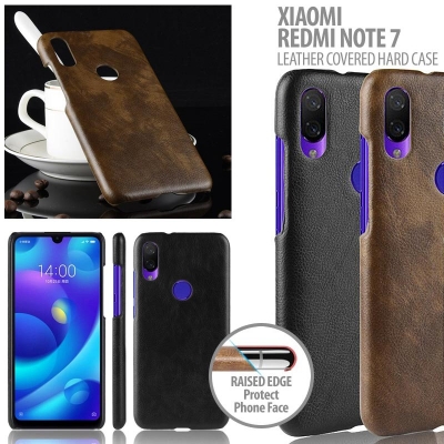 ^ Xiaomi Redmi Note 7 - Leather Covered Hard Case