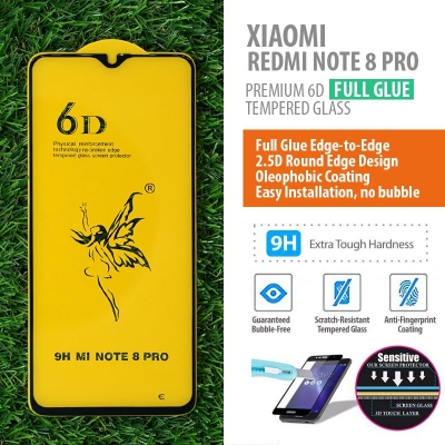 Xiaomi Redmi Note 8 Pro - PREMIUM 6D Full Glue Tempered Glass