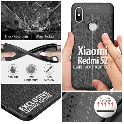 ^ Xiaomi Redmi S2 - Leather Look TPU Soft Case