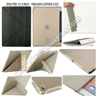 ^ iPad Pro 12.9 Inch - Origami Stand Leather Case }