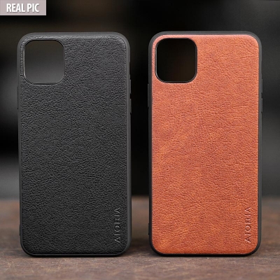 iPhone 11 Pro Max - AIORIA Leather Texture Hybrid Case