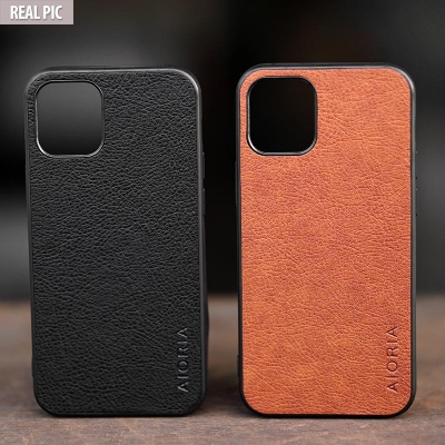 iPhone 12 Mini - AIORIA Leather Texture Hybrid Case
