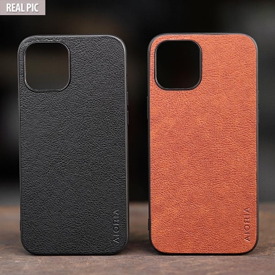 iPhone 12 Pro Max - AIORIA Leather Texture Hybrid Case
