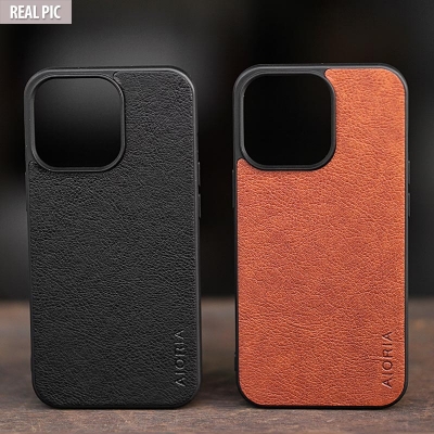 iPhone 13 Pro - AIORIA Leather Texture Hybrid Case
