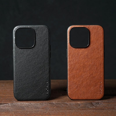 iPhone 14 Pro - AIORIA Leather Texture Hybrid Case