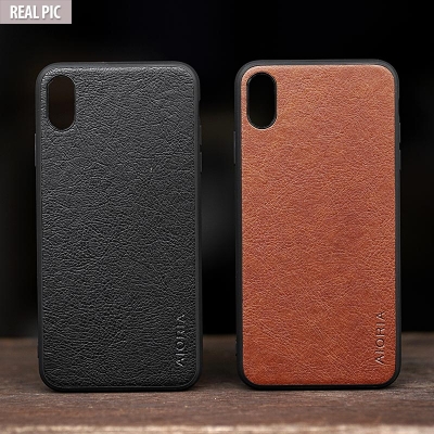 iPhone XS Max - AIORIA Leather Texture Hybrid Case